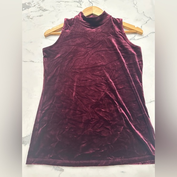 INC International Concepts Sleeveless Purple Velvet Top NWT Size Small - Picture 3 of 4